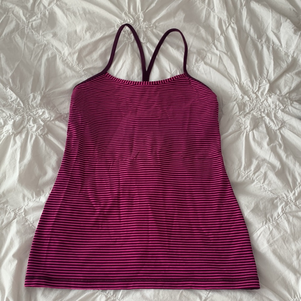 LULULEMON - pink & burgundy Y tank